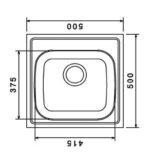 ΝΕΡΟΧΥΤΗΣ ΑΝΟΞΕΙΔΩΤΟΣ DONAU 50Χ50Χ16CM
