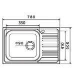 ΝΕΡΟΧΥΤΗΣ ΑΝΟΞΕΙΔΩΤΟΣ DONAU 78Χ50Χ17CM