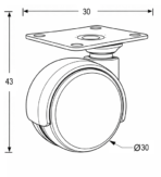ΡΟΔΑ ΠΕΡΙΣΤΡΕΦΟΜΕΝΗ ΧΩΡΙΣ ΦΡΕΝΟ FINETTO ΜΑΥΡΗ Φ-30ΜΜ ΥΨΟΣ:45ΜΜ 15KG - Image 3
