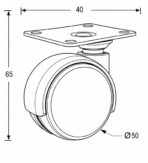 ΡΟΔΑ ΠΕΡΙΣΤΡΕΦΟΜΕΝΗ FINETTO ΜΑΥΡΗ Φ-50ΜΜ ΥΨΟΣ:65ΜΜ 25KG - Image 5