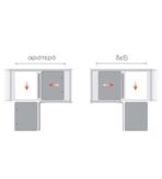 ΜΗΧΑΝΙΣΜΟΣ ΚΟΥΖΙΝΑΣ LEMI MAGIC CORNER ΜΕ ΦΡΕΝΟ ΓΙΑ ΠΟΡΤΑ 60CM ΑΝΘΡΑΚΙ