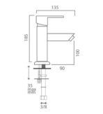 ΜΠΑΤΑΡΙΑ ΝΙΠΤΗΡΟΣ KERASUS SQUARE ART.203022100 ΧΡΩΜΙΟ