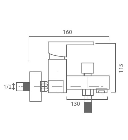 ΜΠΑΤΑΡΙΑ ΛΟΥΤΡΟΥ KERASUS SQUARE ART.203292100 ΧΡΩΜΙΟ