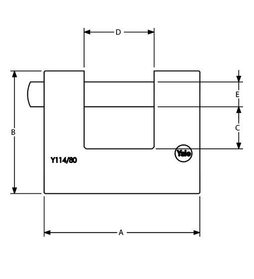 ΛΟΥΚΕΤΟ ΤΑΚΟΣ ΑΣΦΑΛΕΙΑΣ ΜΕ ΠΕΙΡΟ YALE 114. 70MM ΟΡΕΙΧΑΛΚΙΝΟ