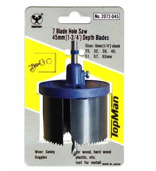 ΠΟΤΗΡΟΤΡΥΠΑΝΟ TOPMAN 2072.045 ΞΥΛΟΥ & ΠΛΑΣΤΙΚΟΥ 25-63ΜΜ (7ΤΜΧ)