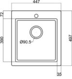 ΝΕΡΟΧΥΤΗΣ ΕΝΘΕΤΟΣ SANITEC ULTRA GRANITE 813 45X50