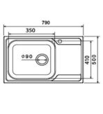 ΝΕΡΟΧΥΤΗΣ ΑΝΟΞΕΙΔΩΤΟΣ DONAU 194DE 79Χ50Χ16CM ΣΑΓΡΕ