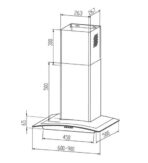ΑΠΟΡΡΟΦΗΤΗΡΑΣ AIRMAX PROFF LD22 60CM 600m3/h INOX ME ΓΥΑΛΙ