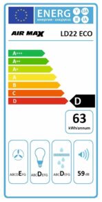 ΑΠΟΡΡΟΦΗΤΗΡΑΣ AIRMAX PROFF LD22 60CM 600m3/h INOX ME ΓΥΑΛΙ