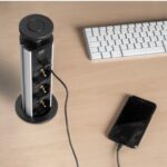 ΠΡΙΖΑ ΠΑΓΚΟΥ EMUCA 5009914 ΠΤΥΣΣΟΜΕΝΗ Φ-60ΜΜ 3 ΣΟΥΚΟ & 2 USB ΜΑΥΡΗ