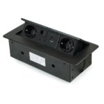 ΠΡΙΖΑ ΡΕΥΜΑΤΟΣ ΓΡΑΦΕΙΟΥ EMUCA ATOM 26 5039914 ME 2 ΣΟΥΚΟ, 1 USB, 1 HDMI, 1 USB-C & 1 RJ45 ΜΑΥΡΗ