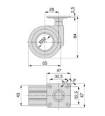 ΡΟΔΕΣ ΕΠΙΠΛΩΝ ΣΕΤ (4ΤΜΧ) EMUCA 2041214 Φ-65ΜΜ ΜΑΥΡΕΣ