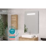 ΚΑΘΡΕΦΤΗΣ ΜΠΑΝΙΟΥ EBIR LINA ΜΕ ΦΩΤΙΣΜΟ LED ΑΦΗΣ & BLUETOOTH 800Χ600ΜΜ