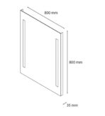 ΚΑΘΡΕΦΤΗΣ ΜΠΑΝΙΟΥ EBIR SAM ΜΕ ΦΩΤΙΣΜΟ LED 800X800MM