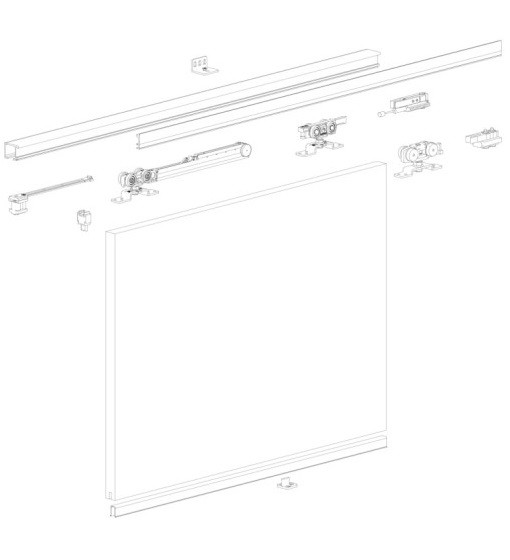 ΜΗΧΑΝΙΣΜΟΣ ΣΥΡΟΜΕΝΗΣ ΕΞΩΤΕΡΙΚΗΣ ΞΥΛΙΝΗΣ ΠΟΡΤΑΣ TERNO SCORREVOLI CLASSIC FLUID ΜΕ ΦΡΕΝΟ 50KG