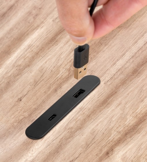 ΠΡΙΖΑ ΡΕΥΜΑΤΟΣ ΓΡΑΦΕΙΟΥ EMUCA LINKY 5049417 ME 1 USB & 1 USB-C 5V DC 2A 10W ΜΑΥΡΗ