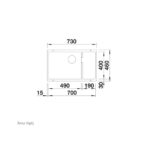 ΝΕΡΟΧΥΤΗΣ ΥΠΟΚΑΘΗΜΕΝΟΣ BLANCO SUBLINE-700-U LEVEL ΑΠΟ ΓΡΑΝΙΤΗ 73X46CM
