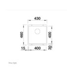 ΝΕΡΟΧΥΤΗΣ ΥΠΟΚΑΘΗΜΕΝΟΣ BLANCO SUBLINE-400-U ΑΠΟ ΓΡΑΝΙΤΗ 43X46CM