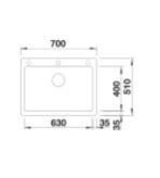 ΝΕΡΟΧΥΤΗΣ ΕΝΘΕΤΟΣ BLANCO PLEON 8 ΑΠΟ ΓΡΑΝΙΤΗ 70X51CM