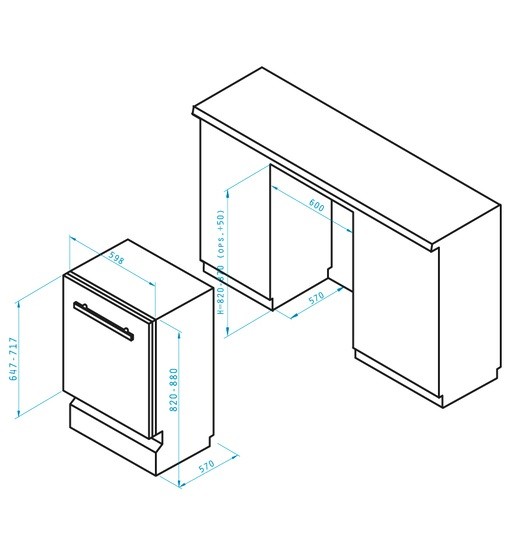 ΠΛΥΝΤΗΡΙΟ ΠΙΑΤΩΝ PYRAMIS DWE 60FI ΠΛΗΡΩΣ ΕΝΤΟΙΧΙΖΟΜΕΝΟ ΙΝΟΧ