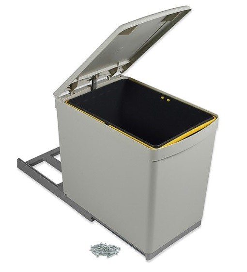 ΣΥΡΟΜΕΝΟ ΔΟΧΕΙΟ ΑΠΟΡΡΙΜΑΤΩΝ EMUCA 16lt ΠΛΑΣΤΙΚΟ ΓΚΡΙ