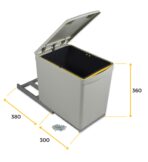 ΣΥΡΟΜΕΝΟ ΔΟΧΕΙΟ ΑΠΟΡΡΙΜΑΤΩΝ EMUCA 16lt ΠΛΑΣΤΙΚΟ ΓΚΡΙ