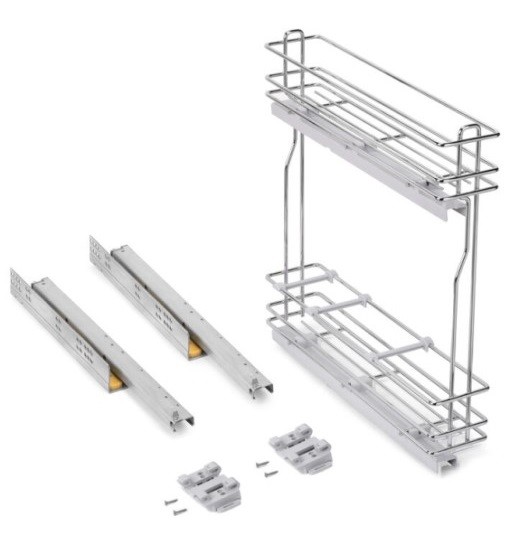 ΜΠΟΥΚΑΛΟΘΗΚΗ ΣΥΡΜΑΤΙΝΗ ΜΕ ΦΡΕΝΟ EMUCA 8381011 ΓΙΑ ΕΡΜΑΡΙΟ 15CM ΧΡΩΜΙΟ