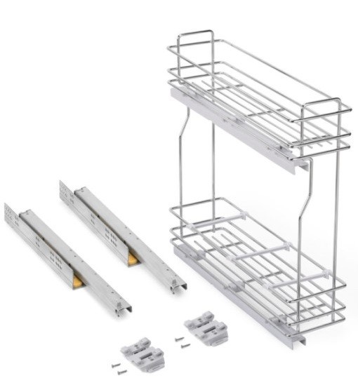 ΜΠΟΥΚΑΛΟΘΗΚΗ ΣΥΡΜΑΤΙΝΗ ΜΕ ΦΡΕΝΟ EMUCA 8381111 ΓΙΑ ΕΡΜΑΡΙΟ 20CM ΧΡΩΜΙΟ