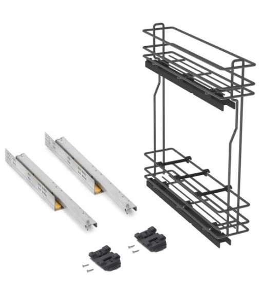 ΜΠΟΥΚΑΛΟΘΗΚΗ ΣΥΡΜΑΤΙΝΗ ΜΕ ΦΡΕΝΟ EMUCA 8381035 ΓΙΑ ΕΡΜΑΡΙΟ 15CM ΑΝΘΡΑΚΙ