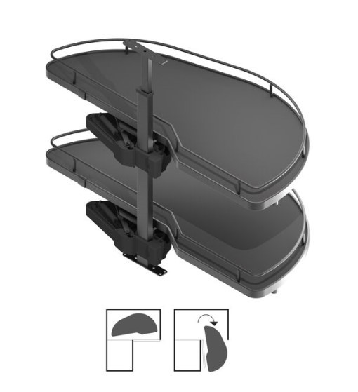 ΜΗΧΑΝΙΣΜΟΣ ΚΟΥΖΙΝΑΣ ΦΑΣΟΛΙ EMUCA ΜΕ ΦΡΕΝΟ ΓΙΑ ΠΟΡΤΑ 45CM ΑΝΘΡΑΚΙ