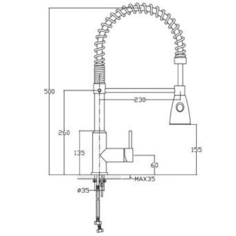 ΜΠΑΤΑΡΙΑ ΚΟΥΖΙΝΑΣ ΜΕ ΣΠΙΡΑΛ PYRAMIS CALANTO 090906301 ΧΡΩΜΙΟ
