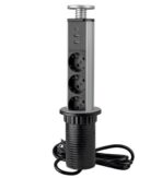 ΠΡΙΖΑ ΠΑΓΚΟΥ EMUCA 5014425 ΠΤΥΣΣΟΜΕΝΗ Φ-60ΜΜ 3 ΣΟΥΚΟ & 2 USB-Α & 1 USB-C ΑΣΗΜΙ