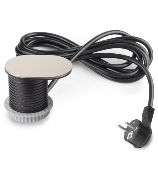 ΠΡΙΖΑ ΠΑΓΚΟΥ ΜΕ ΚΑΠΑΚΙ EMUCA FLAT 60 5048965 Φ-60ΜΜ 1 ΣΟΥΚΟ & 1 USB-Α & 1 USB-C ΑΣΗΜΙ