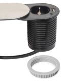 ΠΡΙΖΑ ΠΑΓΚΟΥ ΜΕ ΚΑΠΑΚΙ EMUCA FLAT 60 5048965 Φ-60ΜΜ 1 ΣΟΥΚΟ & 1 USB-Α & 1 USB-C ΑΣΗΜΙ