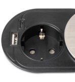 ΠΡΙΖΑ ΠΑΓΚΟΥ ΜΕ ΚΑΠΑΚΙ EMUCA FLAT 60 5048965 Φ-60ΜΜ 1 ΣΟΥΚΟ & 1 USB-Α & 1 USB-C ΑΣΗΜΙ