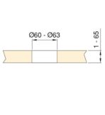 ΠΡΙΖΑ ΠΑΓΚΟΥ ΜΕ ΚΑΠΑΚΙ EMUCA FLAT 60 5048965 Φ-60ΜΜ 1 ΣΟΥΚΟ & 1 USB-Α & 1 USB-C ΑΣΗΜΙ