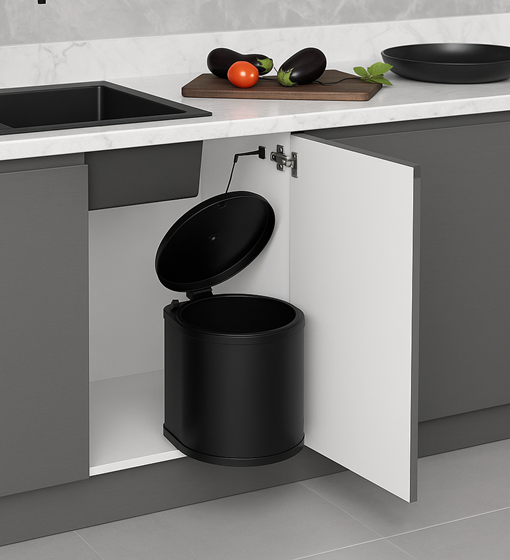 ΔΟΧΕΙΟ ΑΠΟΡΡΙΜΑΤΩΝ ΜΕ ΣΧΟΙΝΑΚΙ OSCAR 10lt ΜΑΥΡΟ