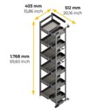 ΤΡΟΦΟΘΗΚΗ TANDEM ME ΞΥΛΙΝΟ ΠΑΤΟ EMUCA HARMONY 8384035 ΜΕ ΦΡΕΝΟ ΥΨΟΣ:1780MM ΓΙΑ ΚΟΥΤΙ 45CM - Image 9