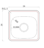 ΝΕΡΟΧΥΤΗΣ ΑΝΟΞΕΙΔΩΤΟΣ FINETTO 38Χ38Χ15CM ΣΑΤΙΝΕ - Image 5
