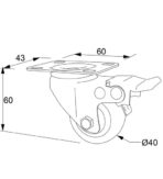 ΡΟΔΑ ΒΑΡΕΟΥ ΤΥΠΟΥ ΠΕΡΙΣΤΡΕΦΟΜΕΝΗ FINETTO ΜΑΥΡΗ Φ-40ΜΜ ΥΨΟΣ:60ΜΜ 30KG - Image 3