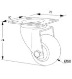 ΡΟΔΑ ΒΑΡΕΟΥ ΤΥΠΟΥ ΠΕΡΙΣΤΡΕΦΟΜΕΝΗ FINETTO ΜΑΥΡΗ Φ-50ΜΜ ΥΨΟΣ:74ΜΜ 40KG - Image 4
