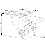 ΡΟΔΑ ΒΑΡΕΟΥ ΤΥΠΟΥ ΠΕΡΙΣΤΡΕΦΟΜΕΝΗ FINETTO ΜΑΥΡΗ Φ-50ΜΜ ΥΨΟΣ:74ΜΜ 40KG - Image 3