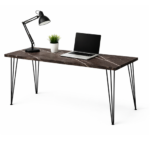 ΕΠΙΠΛΟ ΓΡΑΦΕΙΟΥ HAIRPIN ROD ΜΕ ΞΥΛΙΝΗ ΕΠΙΦΑΝΕΙΑ & ΜΕΤΑΛΛΙΚΑ ΠΟΔΙΑ ΒΑΘΟΣ 60CM KAI ΦΑΡΔΟΣ ΜΕΧΡΙ 210CM