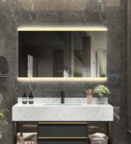 ΚΑΘΡΕΦΤΗΣ ΜΠΑΝΙΟΥ LED ΑΦΗΣ ΜΕ ΕΝΔΕΙΞΗ ΩΡΑΣ MIRRORLUX NARCISSUS S-4538 ΔΙΠΛΟΣ ΟΡΘΟΓΩΝΙΟΣ 600X800MM - Image 2