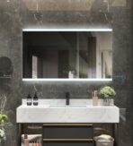 ΚΑΘΡΕΦΤΗΣ ΜΠΑΝΙΟΥ LED ΑΦΗΣ ΜΕ ΕΝΔΕΙΞΗ ΩΡΑΣ MIRRORLUX NARCISSUS S-4538 ΔΙΠΛΟΣ ΟΡΘΟΓΩΝΙΟΣ 600X800MM