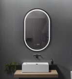 ΚΑΘΡΕΦΤΗΣ ΜΠΑΝΙΟΥ LED ΑΦΗΣ MIRRORLUX HELIOS S-4971B ΟΒΑΛ 900Χ600MM ΜΑΥΡΟΣ