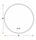 ΚΑΘΡΕΦΤΗΣ ΜΠΑΝΙΟΥ LED ΑΦΗΣ MIRRORLUX CALLISTO S-4678G ΣΤΡΟΓΓΥΛΟΣ Φ-800MM ΧΡΥΣΟΣ - Image 4