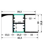 ΠΡΟΦΙΛ GOLA ΚΡΕΜΑΣΤΟ ΜΕ ΥΠΟΔΟΧΕΣ ΓΙΑ LED ΠΑΝΩ & ΚΑΤΩ FINETTO 3000MM AΣΗΜΙ ΓΙΑ ΠΑΝΕΛ ΜΕ ΠΑΧΟΣ 18ΜΜ - Image 3
