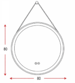 ΚΑΘΡΕΦΤΗΣ ΜΠΑΝΙΟΥ ΜΕ ΙΜΑΝΤΑ LED ΑΦΗΣ MIRRORLUX SELENE S-4676G ΣΤΡΟΓΓΥΛΟΣ Φ-800MM ΧΡΥΣΟΣ - Image 8