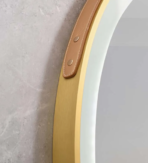 ΚΑΘΡΕΦΤΗΣ ΜΠΑΝΙΟΥ ΜΕ ΙΜΑΝΤΑ LED ΑΦΗΣ MIRRORLUX SELENE S-4676G ΣΤΡΟΓΓΥΛΟΣ Φ-800MM ΧΡΥΣΟΣ - Image 6